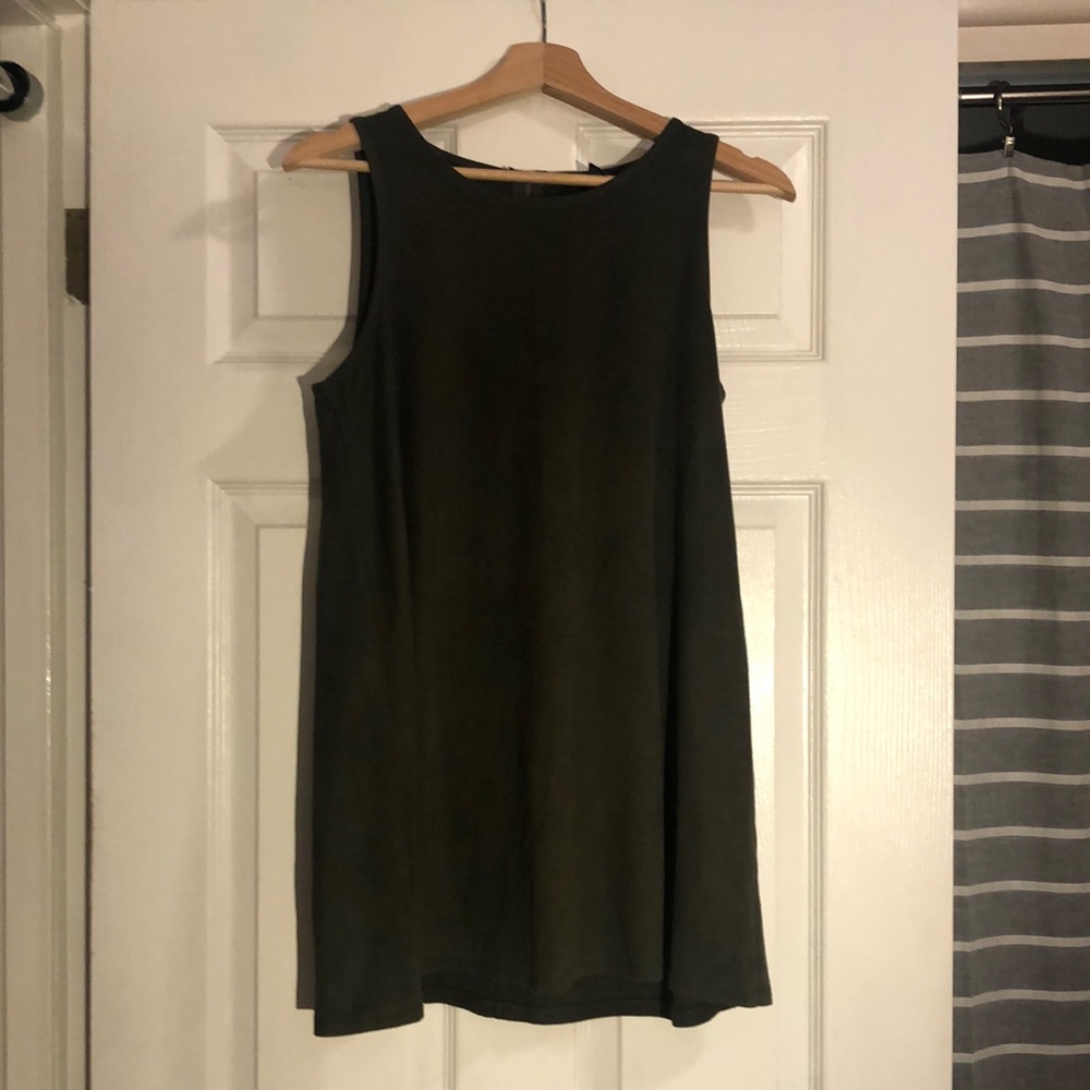 Faux suede shift dress
